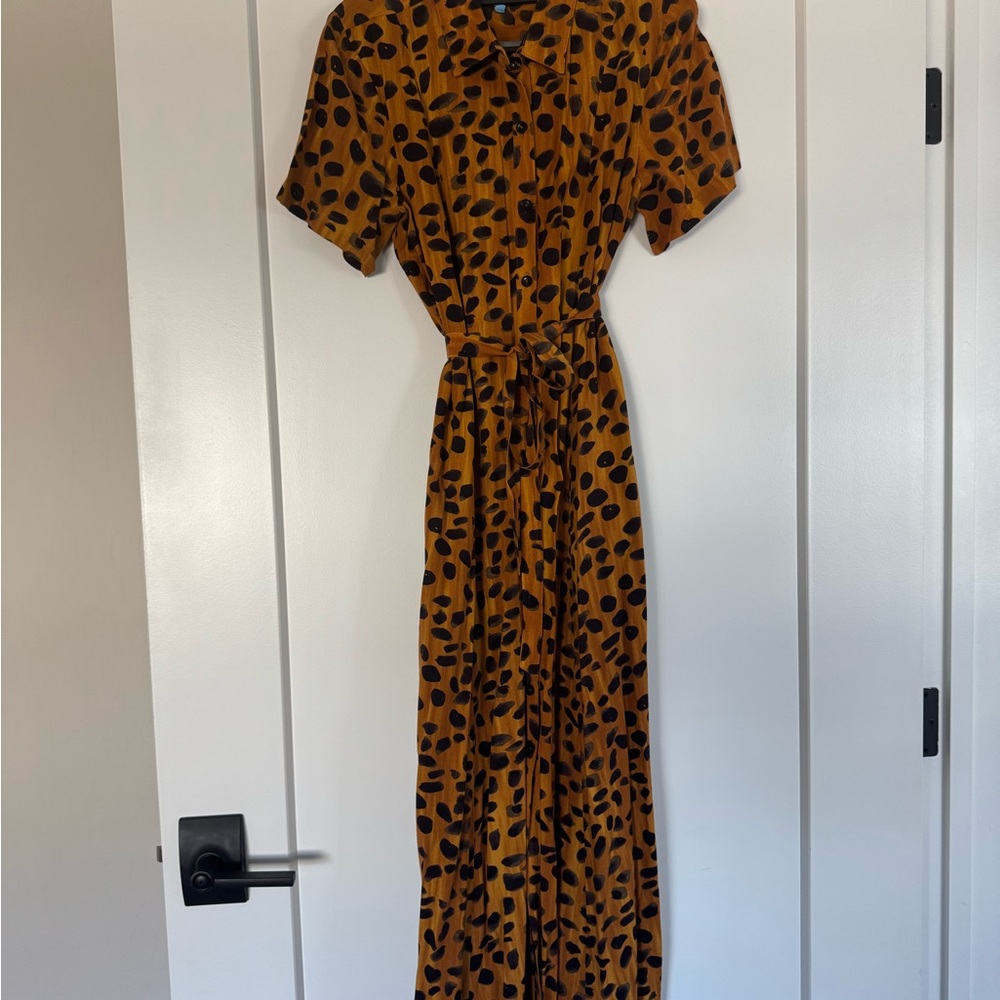 Leopard Print Midi Dress